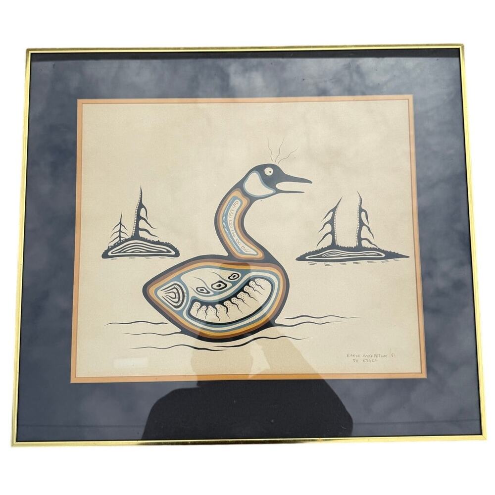 🎨 Eddie Kakerepetum 1981 Woodland School Indigenous Goose – Signed